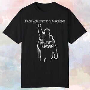Rage Against The Machine Battle Of Chicago T Shirt Retro Rock Band Graphic Fan